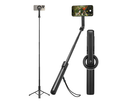 Kijek do selfie Spigen Magsafe Bluetooth Selfie Stick Long Tripod Black